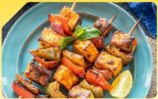 Indian vegetarian starters paneer tikka at Bengaluru Tiffanys Dubai